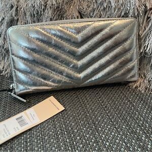 Rebecca Minkoff Quilted EDIE SILVER  Wallet.  New with tags.